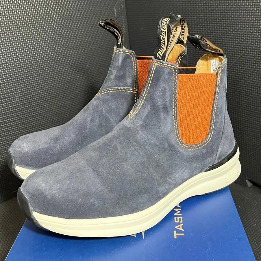 2147 Ankle Boots Suede Leather Chelsea Boot Navy Orange UK 4 US 7 by Blundstone