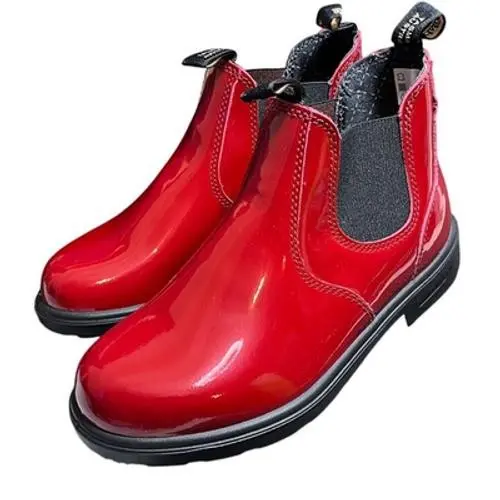 Blundstone 2253 Chelsea Boots Women Size 6 Red Patent Leather Glossy Ankle - Red