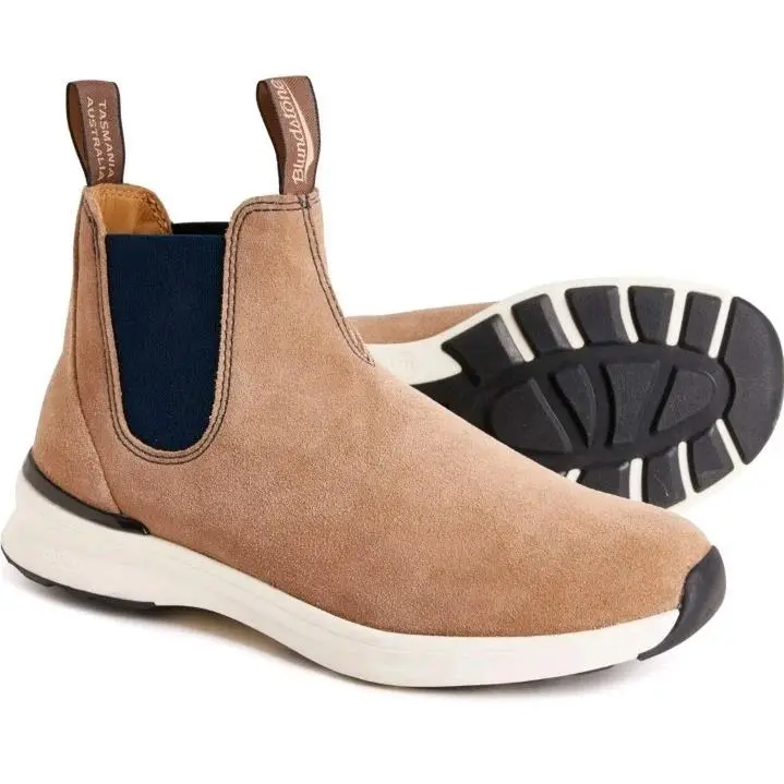 2146 Chelsea Sneaker Boots Pull On Active Shoes Sand Navy Size 7.5 US by Blundstone