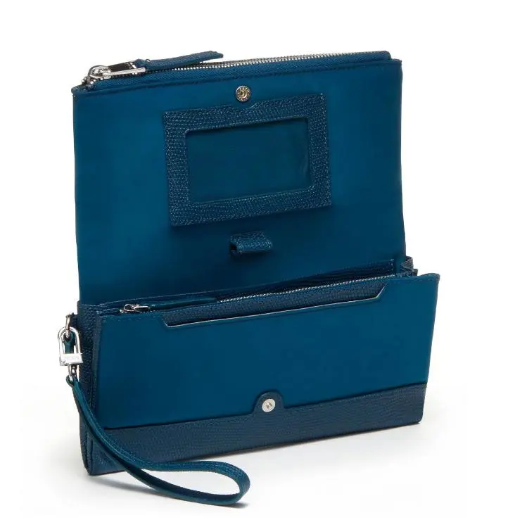 Voyageur Slg Travel Wallet / Wristlet Dark Turquoise in Gift Box by Tumi