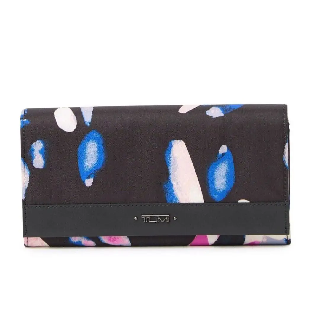 Vista Nylon Leather Flap Continental Wallet Himalayan Sky Print 120794-8303 by Tumi