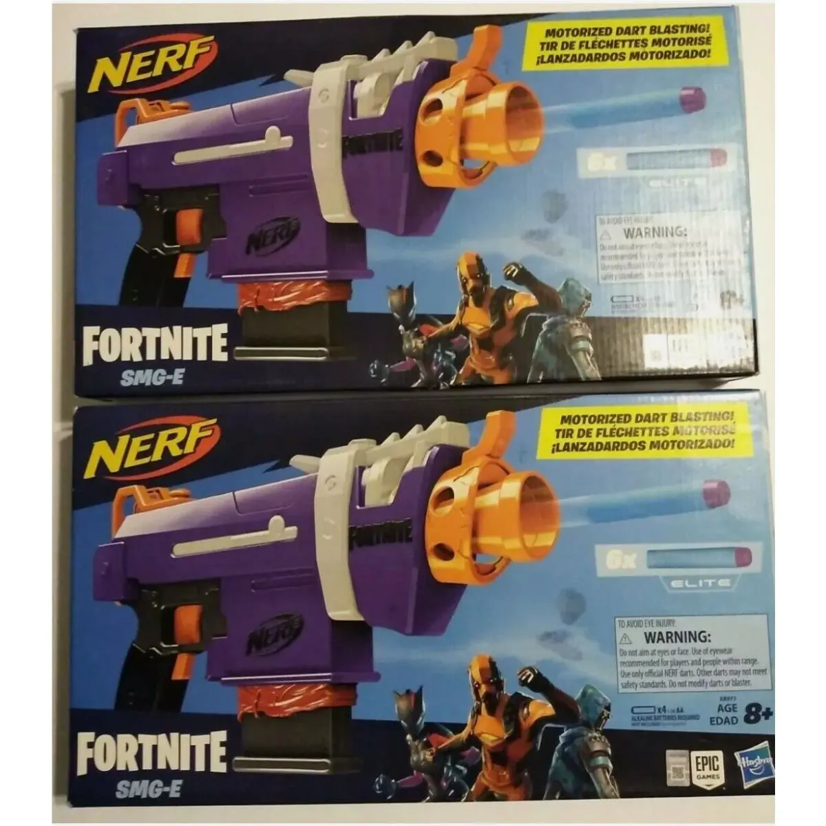 2 Nerf Fortnite Smg-e Motorized Dart Blaster 6-Dart Clip Nerf Elite Darts