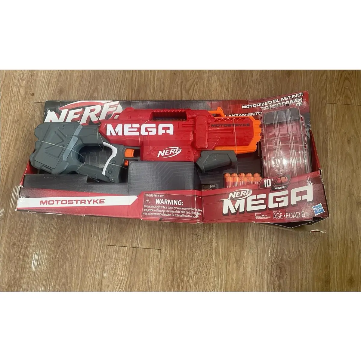 Nerf Mega Motostryke Motorized 10 Dart Blaster E6473 - Red