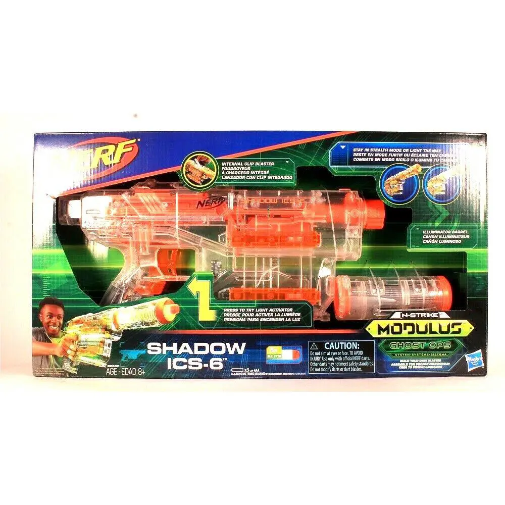 Hasbro Nerf N-strike Modulus Ghost Ops System Shadow ICS-6 Blaster Barrel Darts