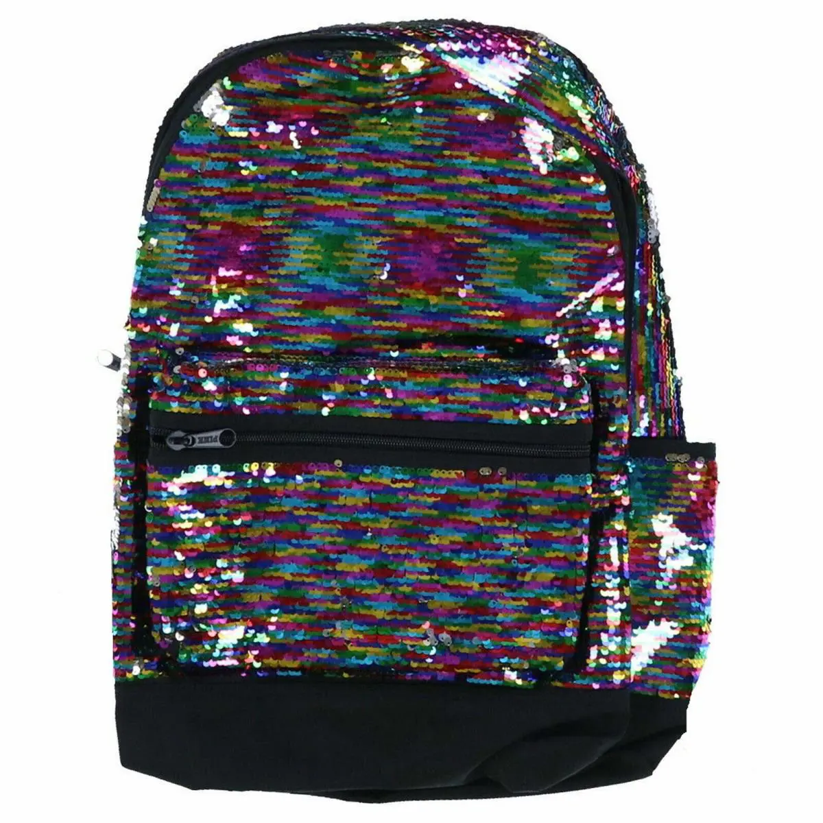 Victoria`s Secret Pink Backpack Campus Bookbag School Bag Pockets Zip Travel Rainbow Sequin by Victoria's Secret