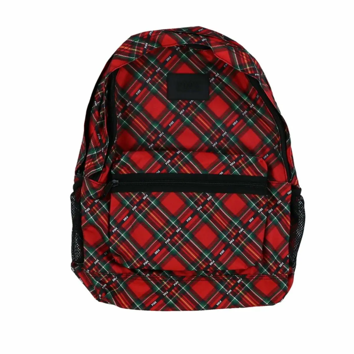 Victoria`s Secret Pink Backpack Campus Bookbag School Bag Pockets Zip Travel Red Plaid by Victoria's Secret