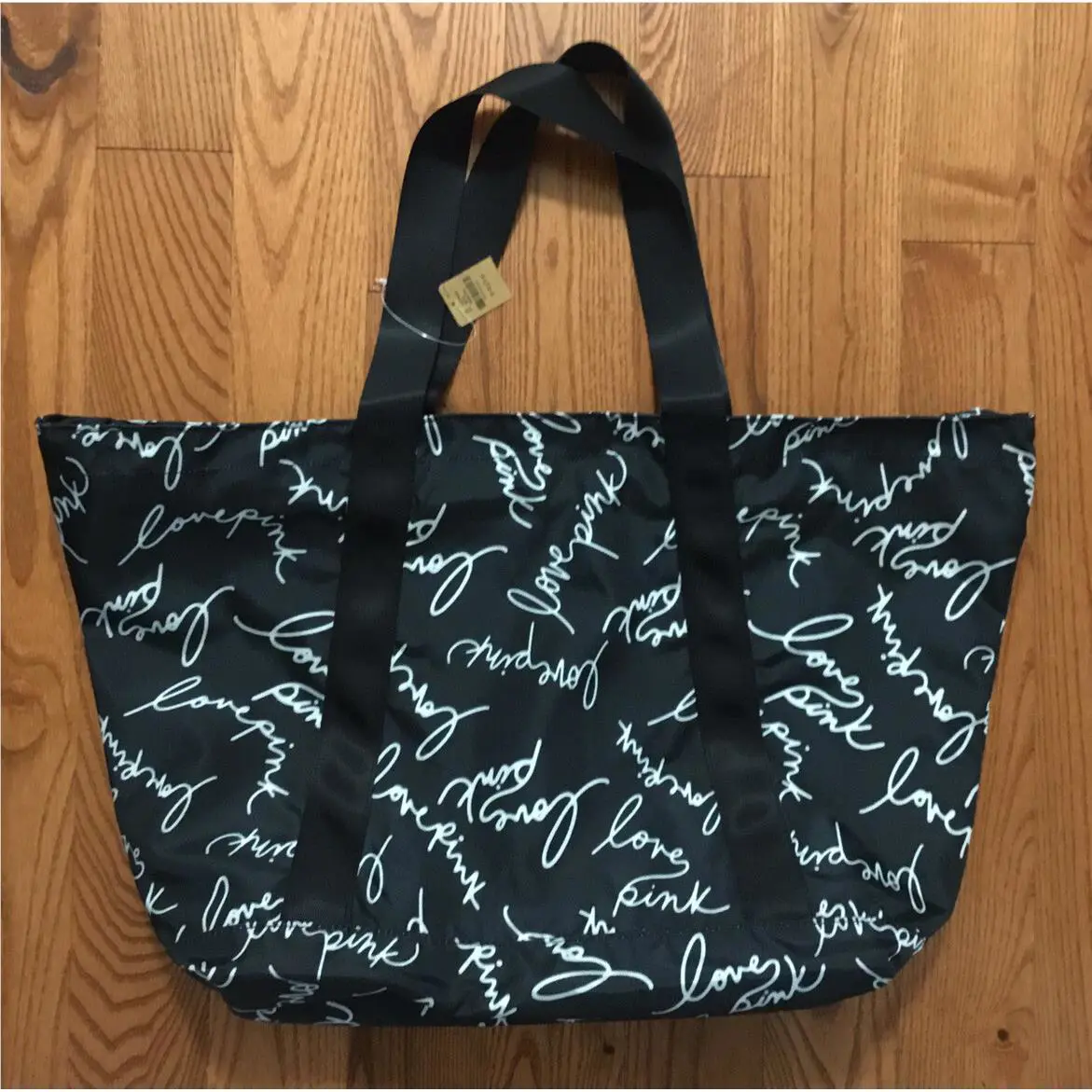 Victoria’s Secret Pink Black White Graffiti Tote Bag