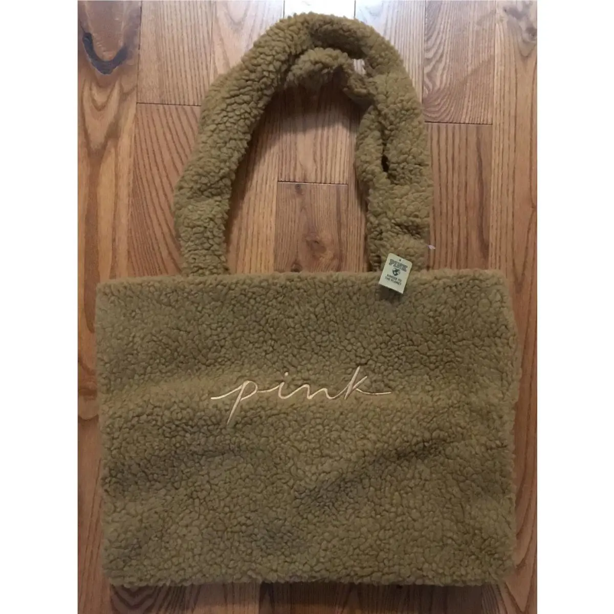 Victoria S Secret Pink Tan Sherpa Tote Bag