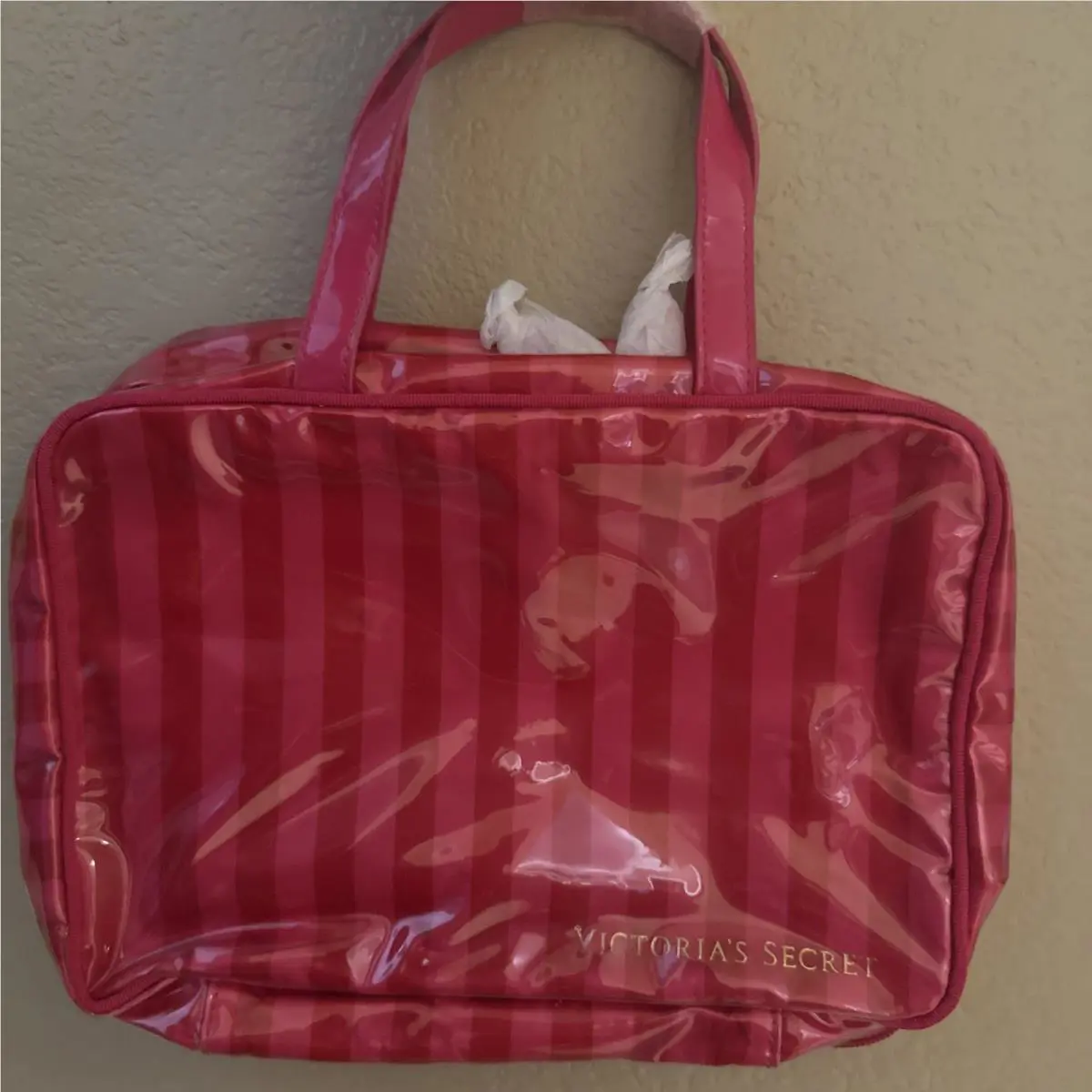 Victoria`s Secret Pink Striped Travel Hanging Bag T6