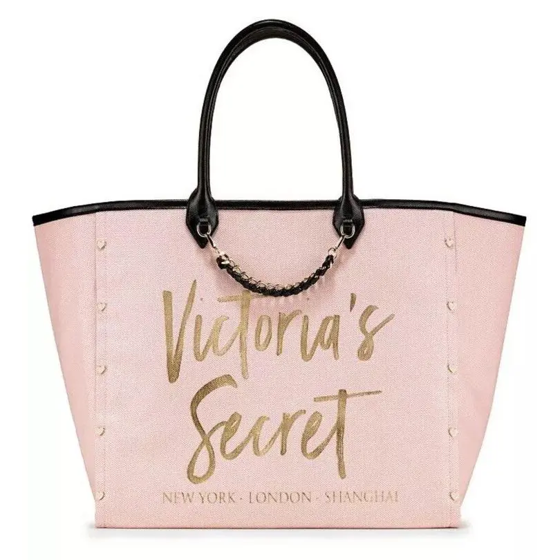Victoria`s Secret Limited Edition City Tote Bag - Lining: Black, Hardware: Gold, Handle/Strap: Black