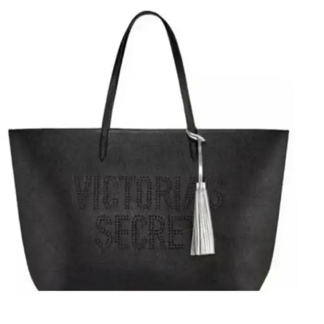 Victoria`s Secret White Leather Travel Beach Weekender Large Tote Bag by Victoria's Secret