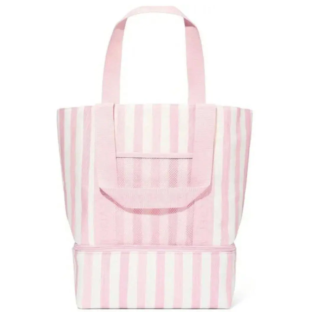 Victoria s Secret Cooler Bag Tote Iconic Pink White Striped Beach Bag Tote by Victoria's Secret