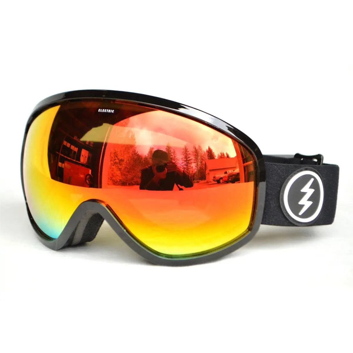Nwob Electric Masher Snowboard Goggles Gloss Black / Brose-red Chrome