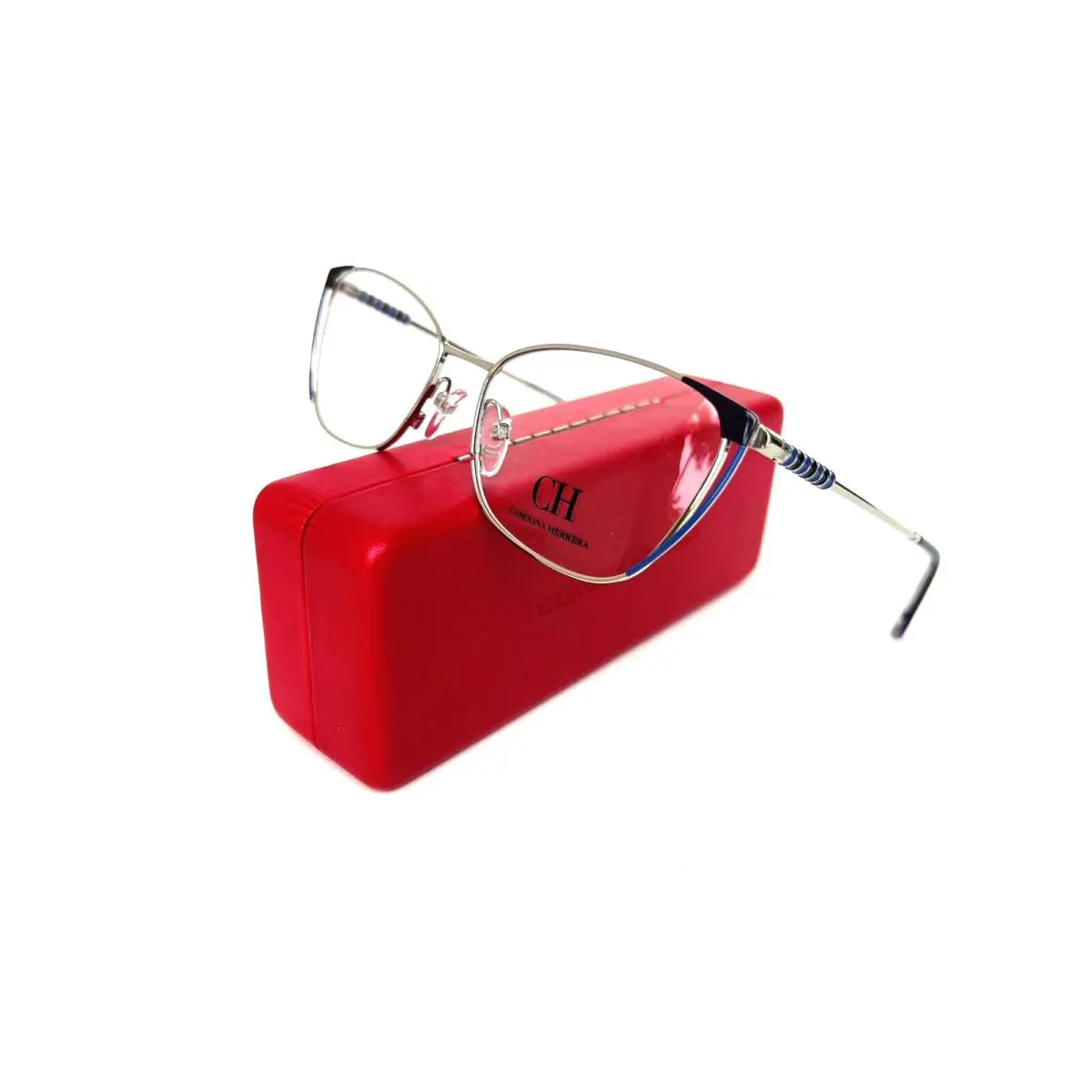 Carolina Herrera Frames Metal Cat Eye Silver Blue VHE165K 523 53 16 140 - Frame: silver