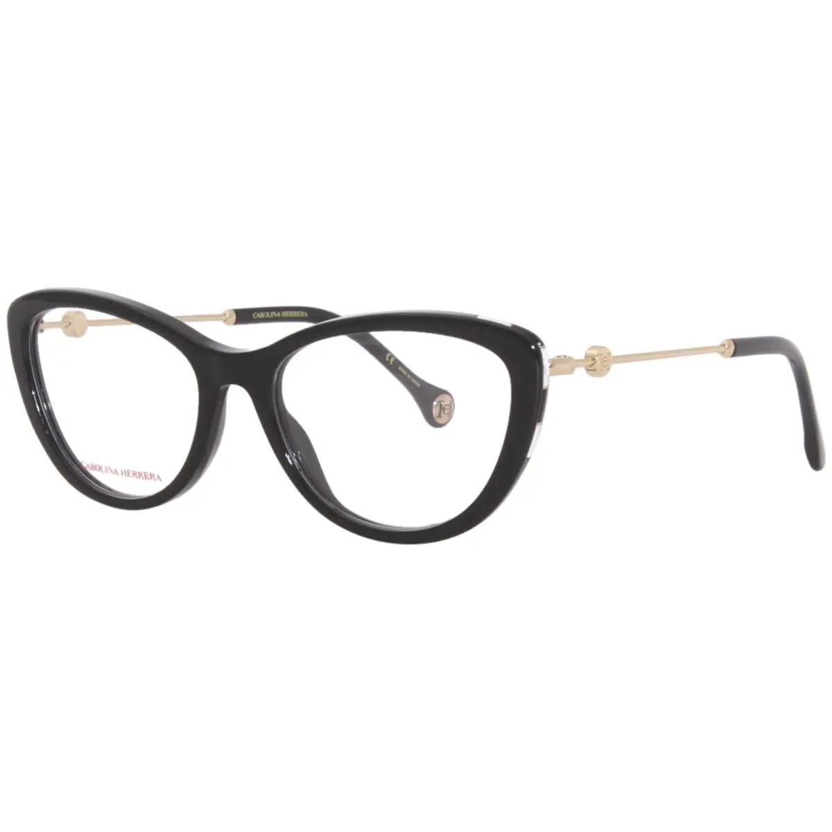 Carolina Herrera CH/0021 807 Eyeglasses Frame Women`s Black Fullrim Cat Eye - Frame: Black