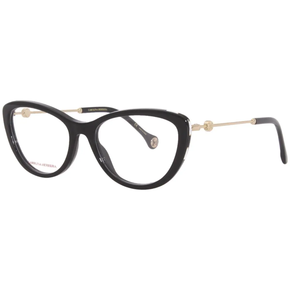 Carolina Herrera CH/0021 807 Eyeglasses Frame Women`s Black Fullrim Cat Eye