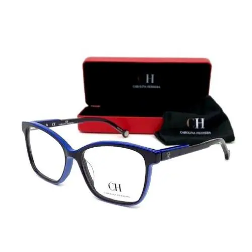 Carolina Herrera VHE801 0971 Burgundy Blue / Demo Lenses 53mm Eyeglasses - Frame: Burgundy Blue