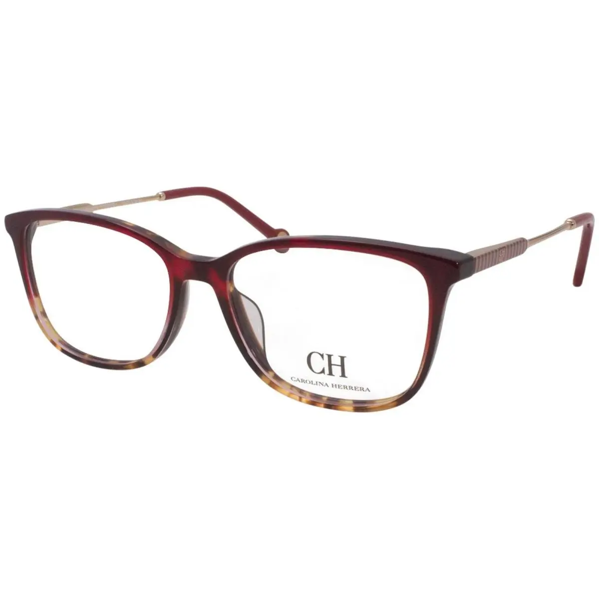 VHE816K 0AFG Red Tortoise Eyeglasses 53/16/135 with Case by Carolina Herrera