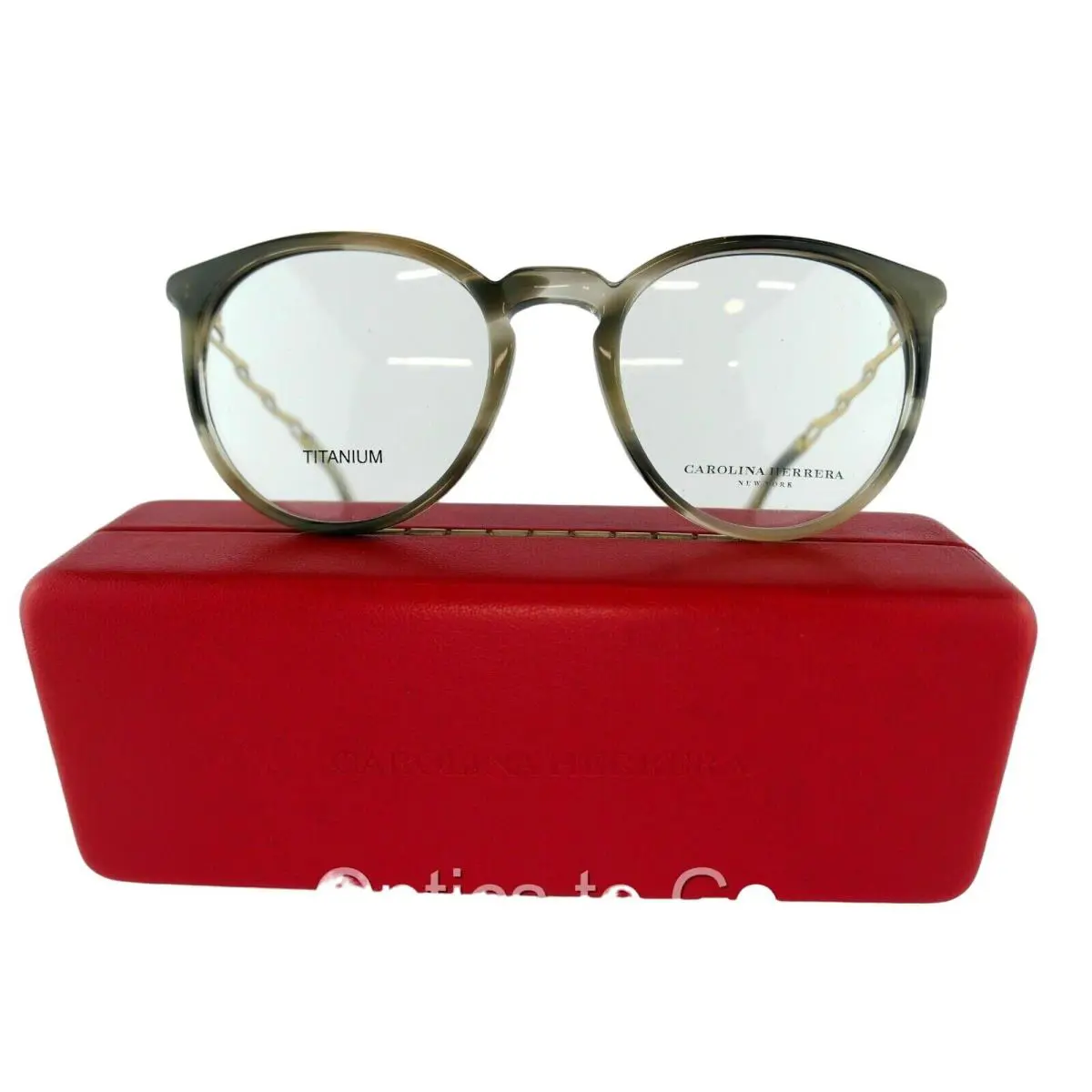 Carolina Herrera Vhn 588S 09T8 Taupe 50-20-135 Titanium Eyeglasses Frames