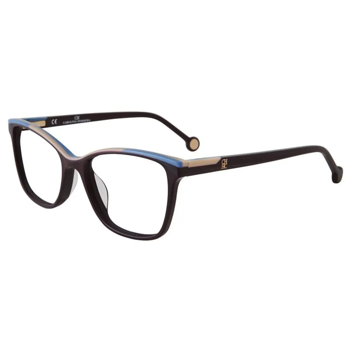 Carolina Herrera Vhe 820K 09FD Burgundy with Pink/blue Trim Eyeglasses 51mm - Frame: Burgundy, Manufacturer: 09FD