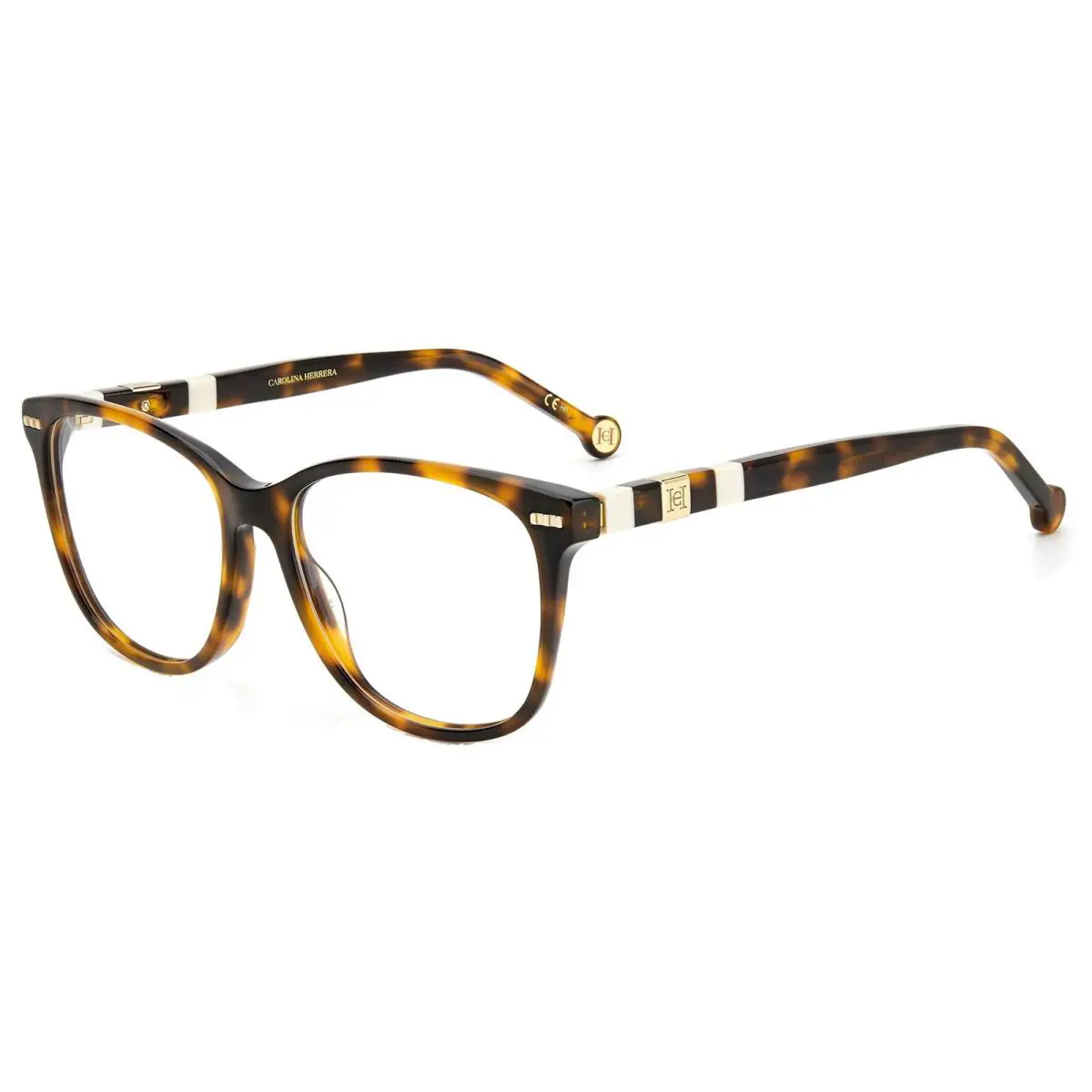 Carolina Herrera Women`s Havana Ivory Square Eyeglass Frame - CH0050-0C1H-16 - Frame: Havana Ivory