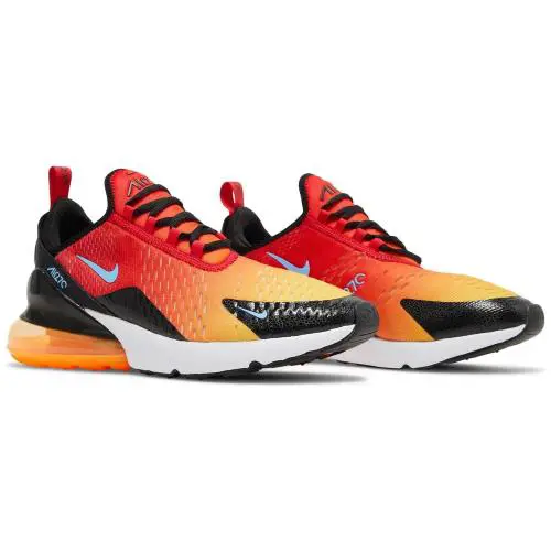 Nike Air Max 270 Casual Shoes Sunset Red / Gold / Black Sz 9.5 DQ7625 600 - Multicolor