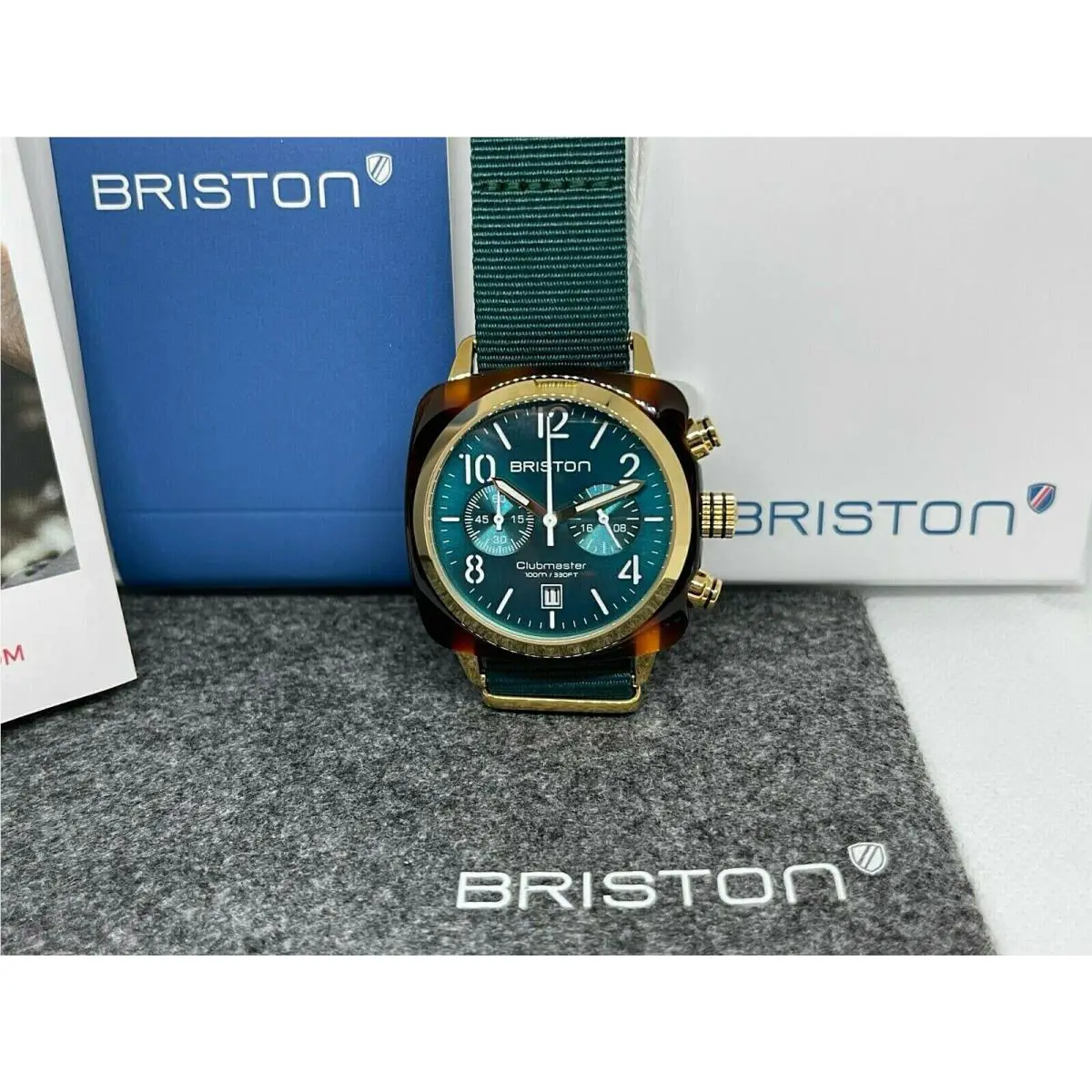 Clubmaster Chronograph Emerald Green Watch 19140.PYA.T.27.NE by Briston