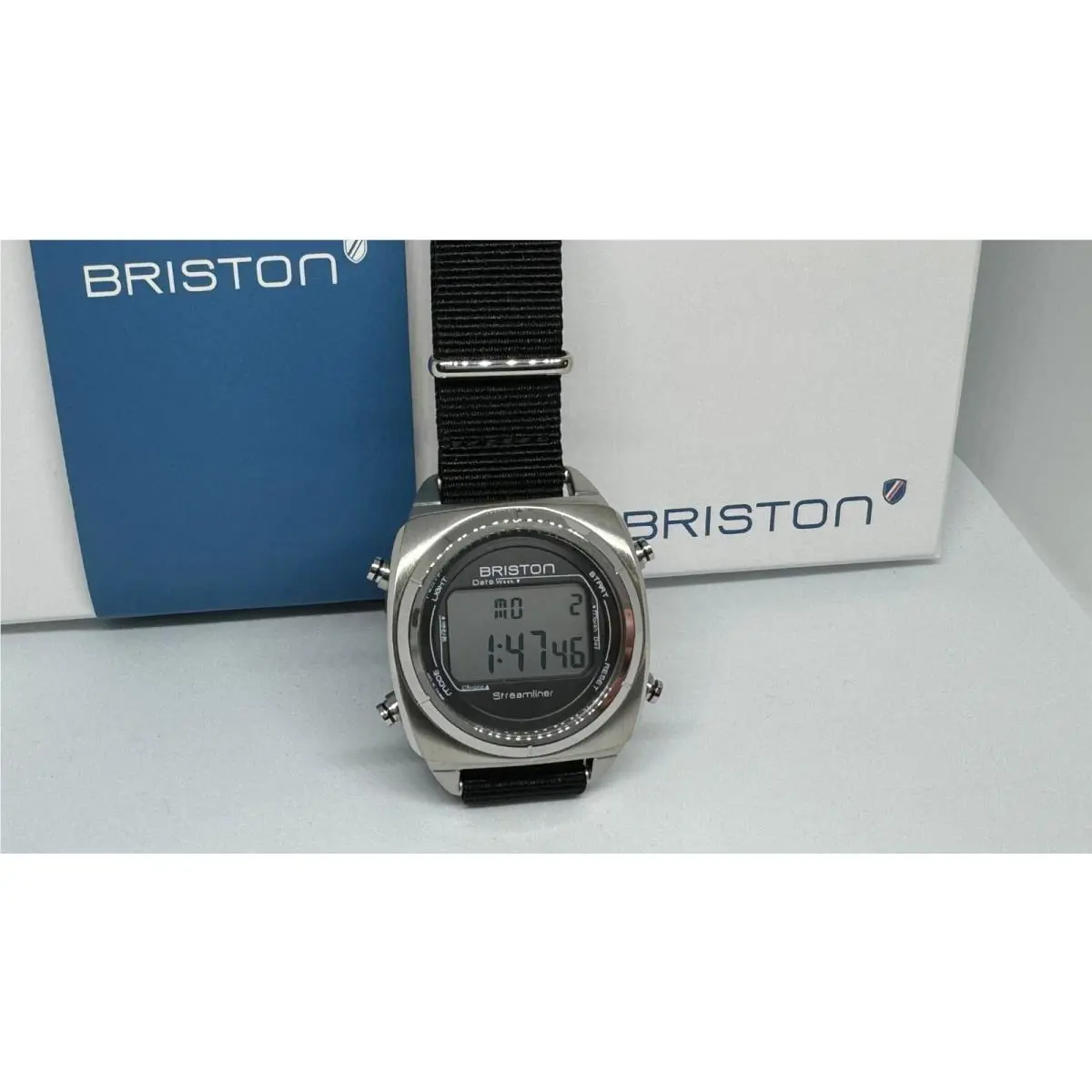 Streamliner Digital Silver Black Watch 221337.S.DG.1.NB by Briston