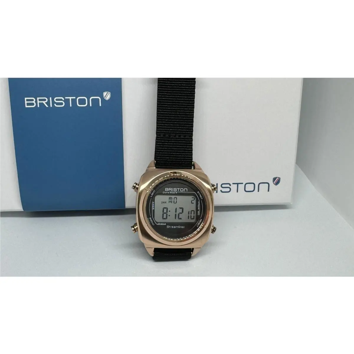 Streamliner Digital Rose Gold Watch Black 221337.SPRG.DG.1.NB by Briston