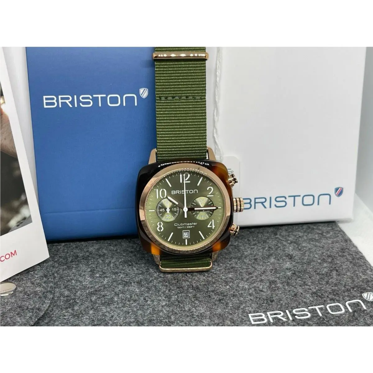 Clubmaster Chronograph Green Olive Watch 19140.PRA.T.26.NOL by Briston
