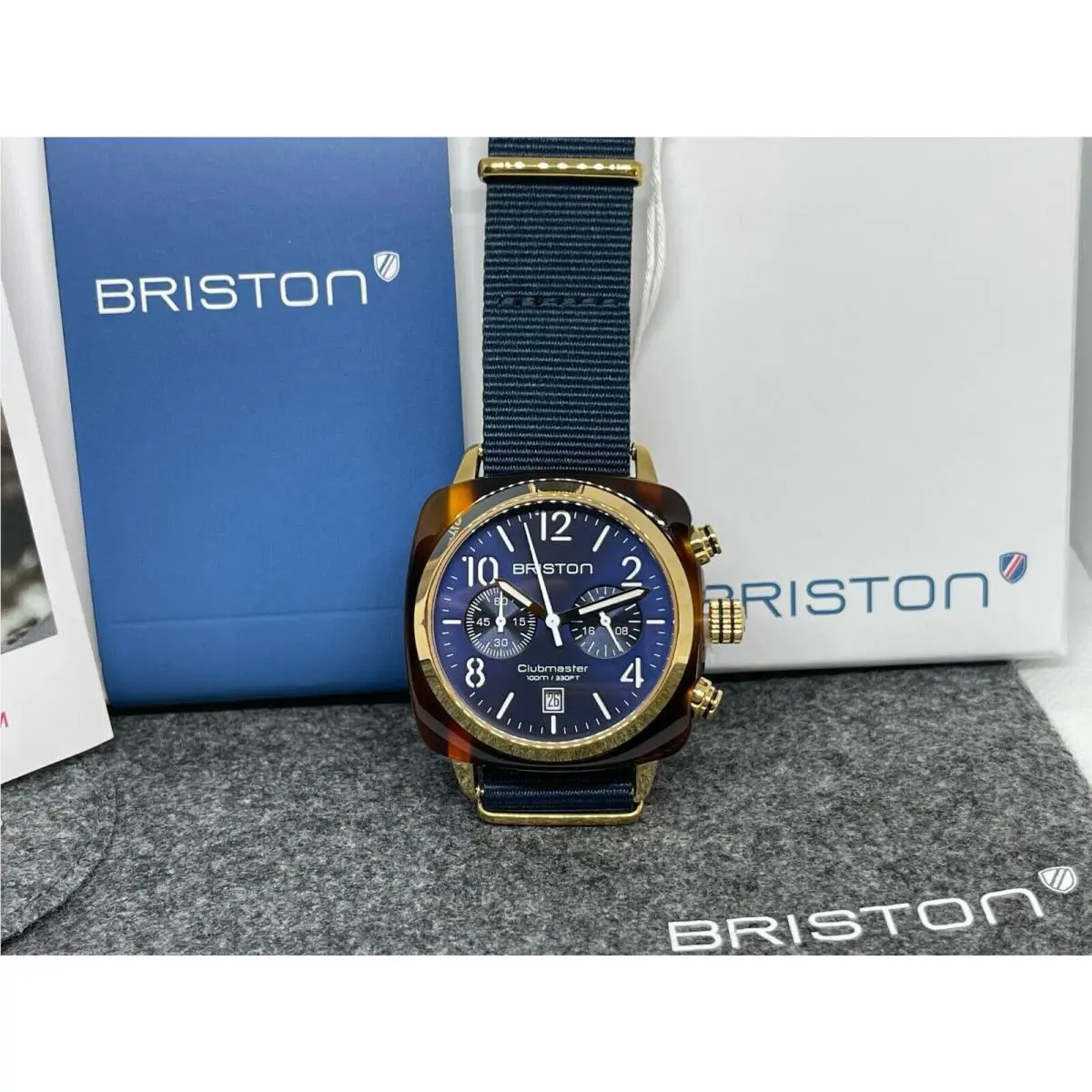 Clubmaster Chronograph Midnight Blue Dial Watch 19140.PYA.T.33.NMB by Briston