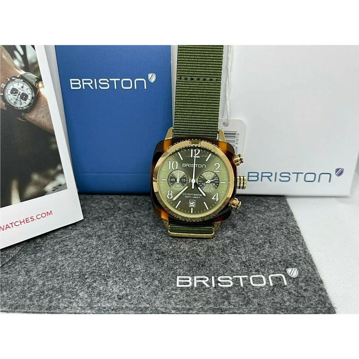Clubmaster Chronograph Green Olive Watch 19140.PYA.T.26.NOL by Briston