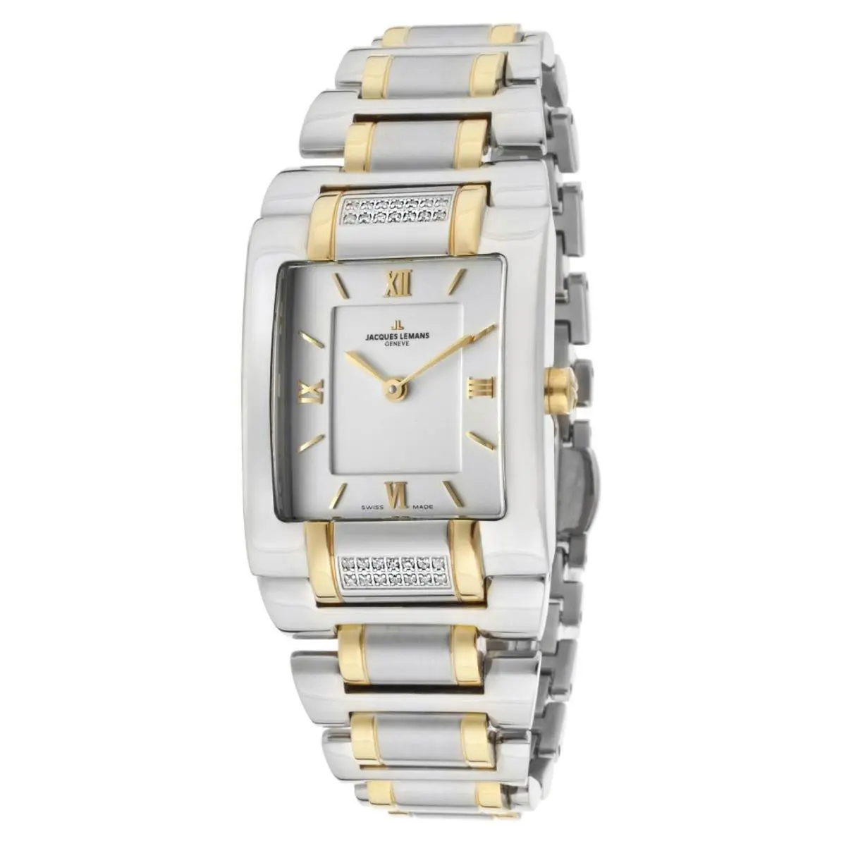G-117J Women`s Gloria Classic Watch Gold Silver Analog SS by Jacques Lemans