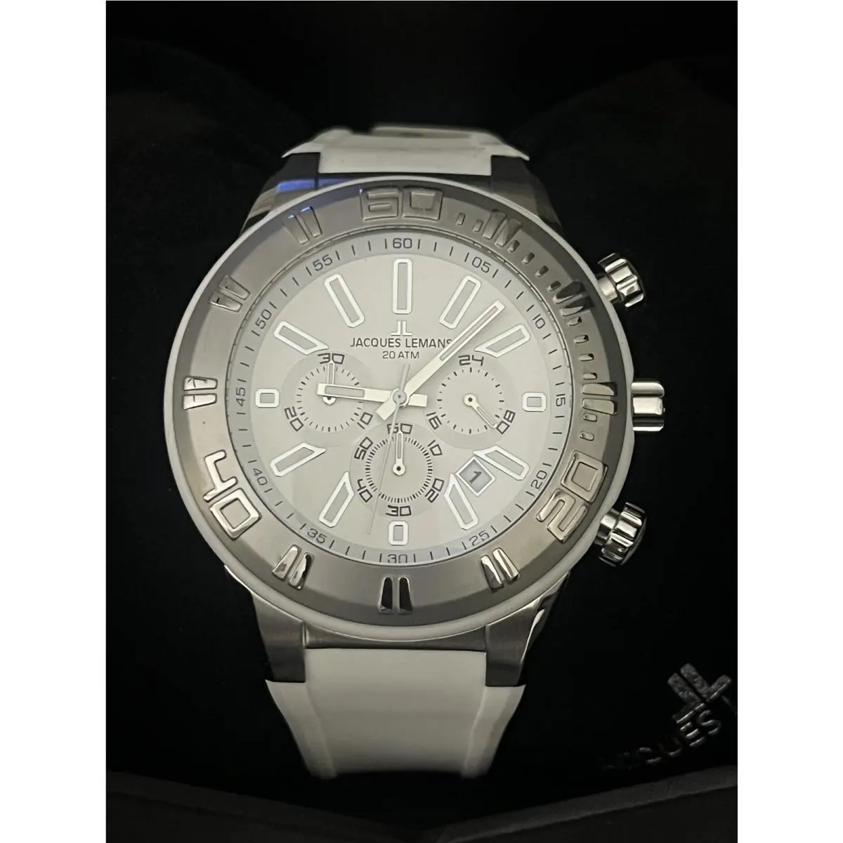 Watch 1-1820C with Box Warranty Chronograph by Jacques Lemans