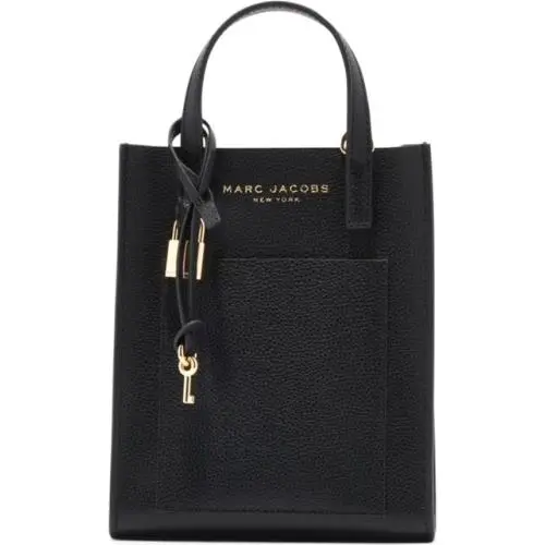 Micro Leather Tote Small Crossbody Purse Lock Key Charm Black by Marc Jacobs