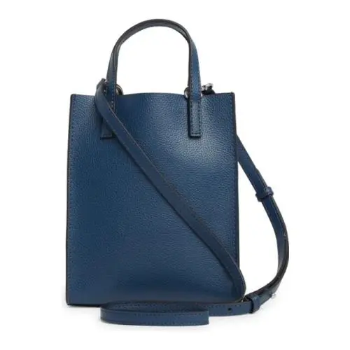 Micro Leather Tote Small Crossbody Purse Lock Key Charm Navy by Marc Jacobs
