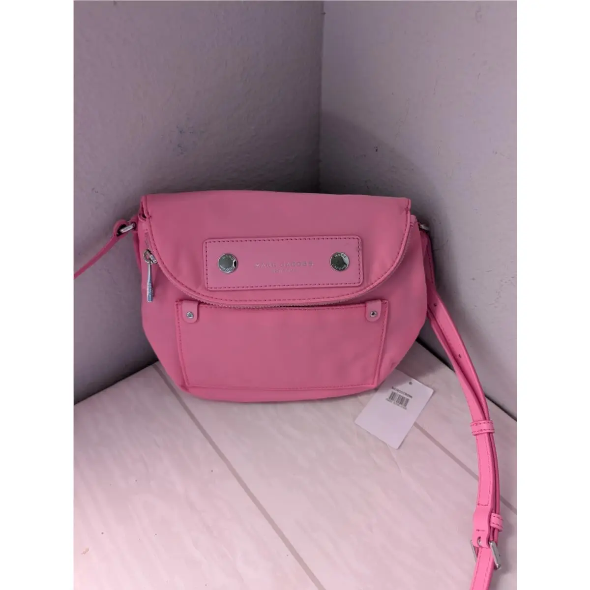 Marc Jacobs Preppy Nylon Mini Natasha Crossbody Bag Petal Pink M0012909