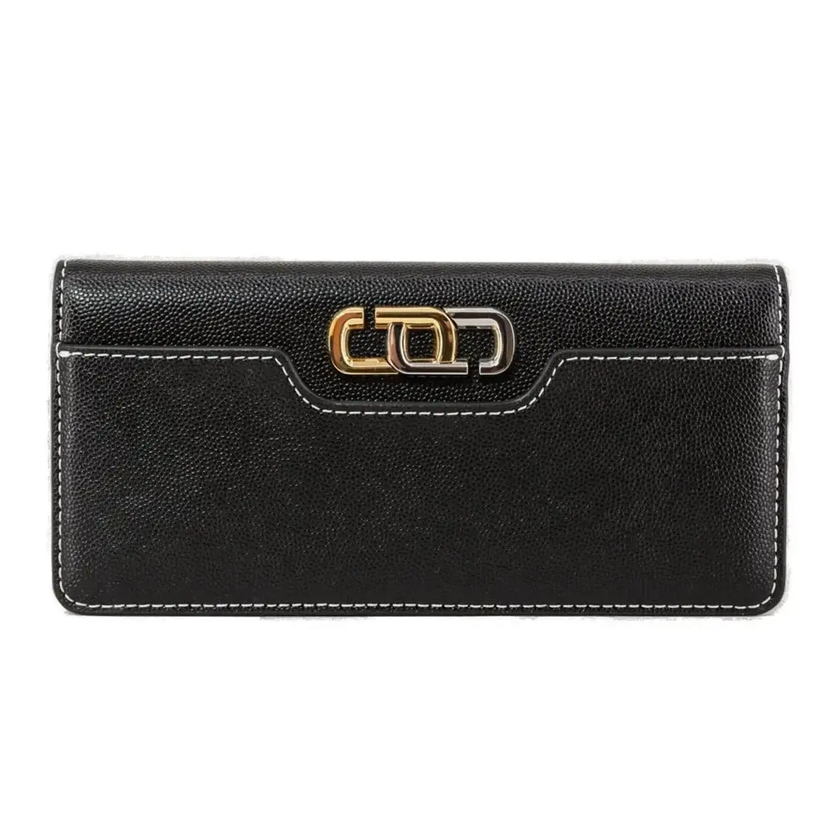 Marc Jacobs J Link Logo Long Leather Snap Open Face Wallet Black GL02303535