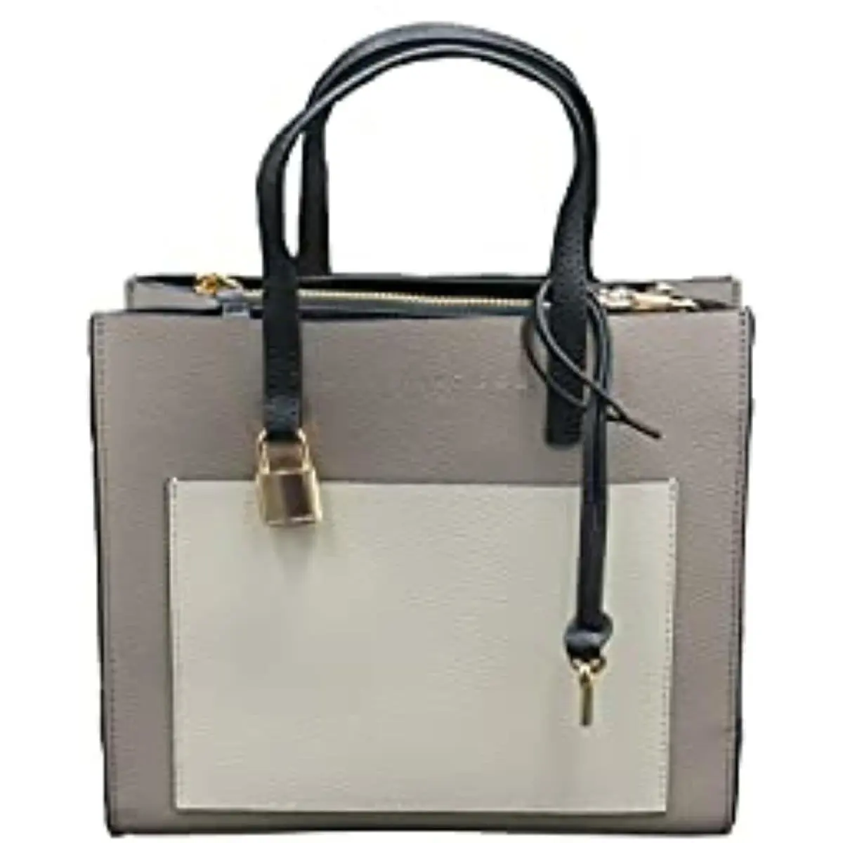 Marc Jacobs Grind M0016132 Loam Soil Gold Hardware Colorblock Women`s Tote Bag - Exterior: Loam Soil