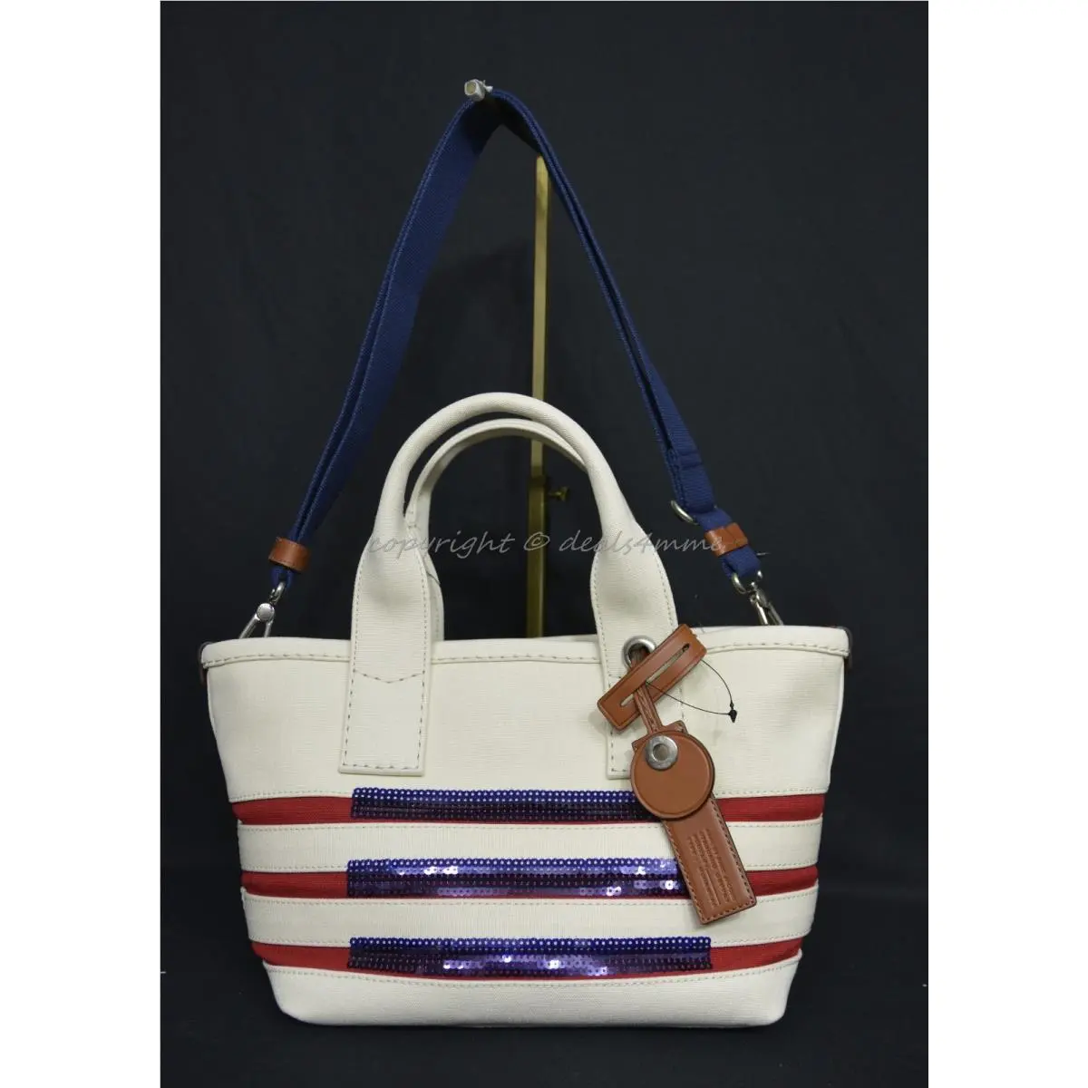 Marc By Marc Jacobs M0007856 Small Stripes Tote in Ecru Breton Red