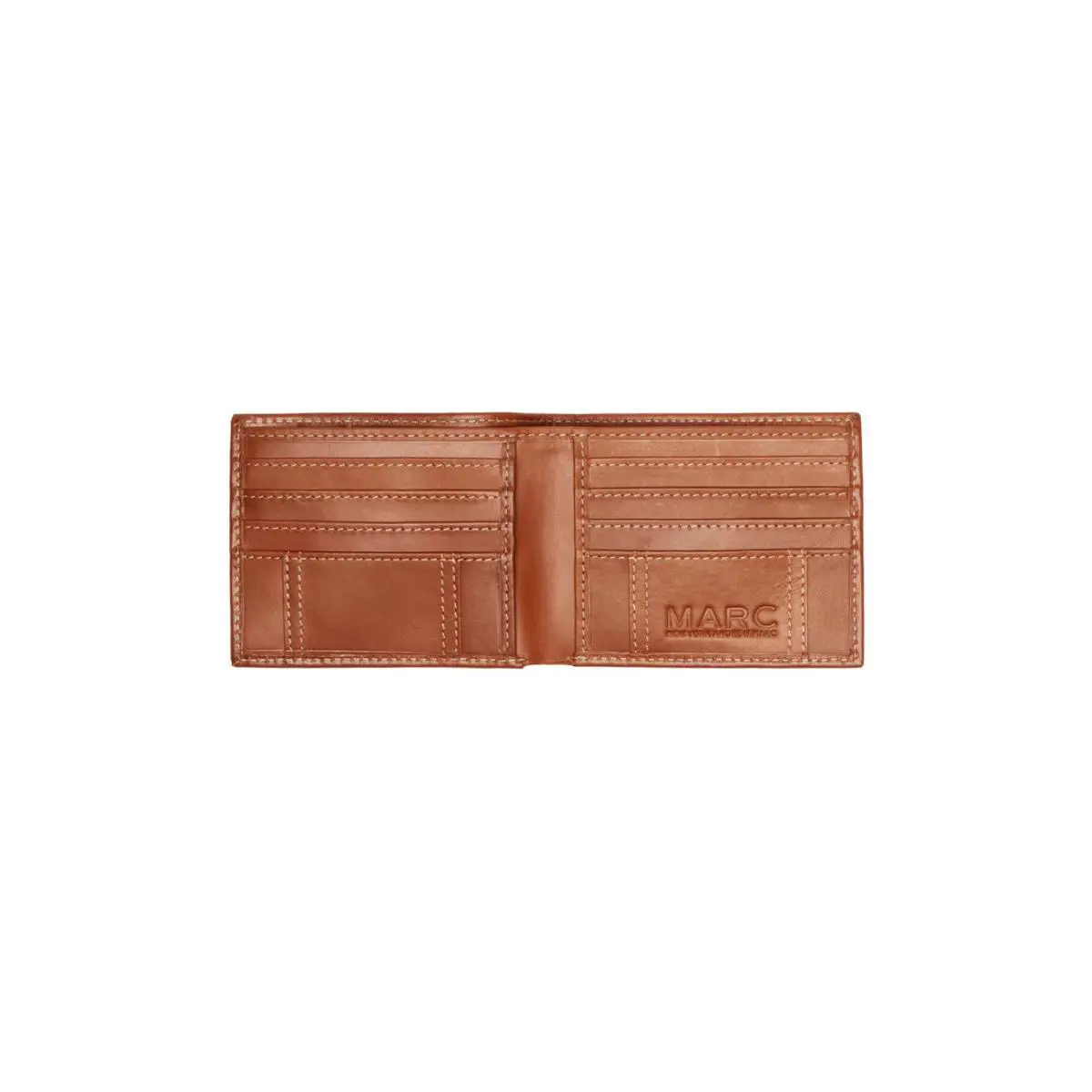 Marc York Burnished Leather Bifold Wallet Tan