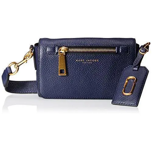 Marc Jacobs Gotham Leather Crossbody Midnight Blue - Handle/Strap: Blue, Hardware: Gold, Exterior: Blue