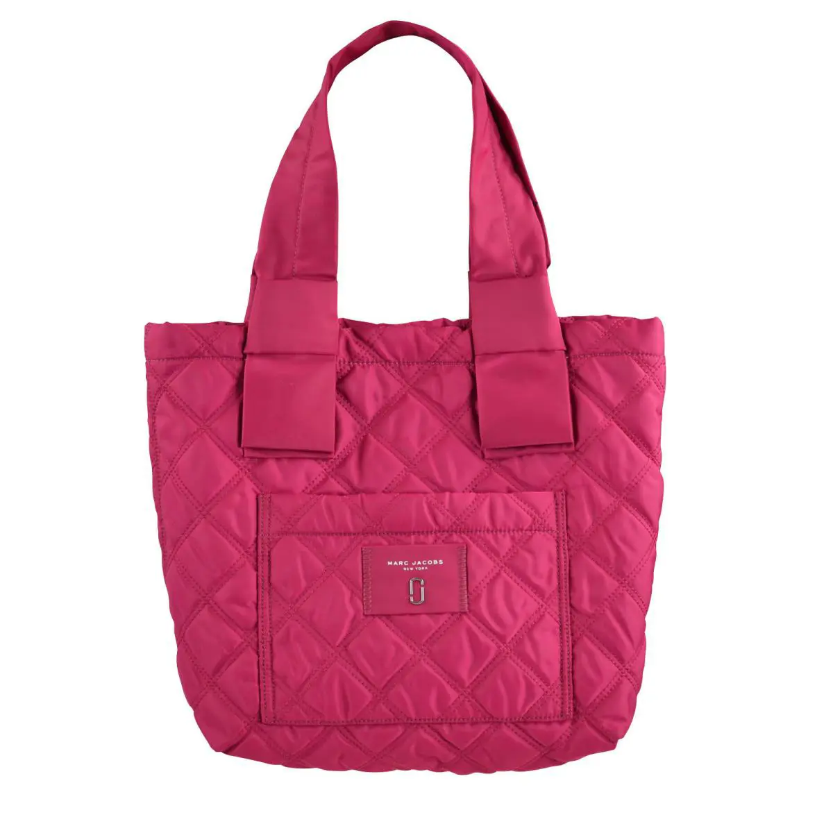 Marc Jacobs Large Quilted Nylon Knot Tote in Raspberry - Exterior: Pink, Lining: Black, Hardware: Gold
