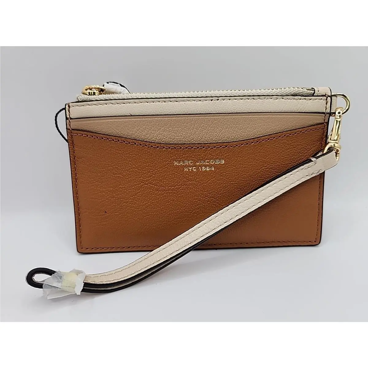 Marc Jacobs The Slim 84 Colorblock Top Zip Wristlet Card Wallet Cathay Spice