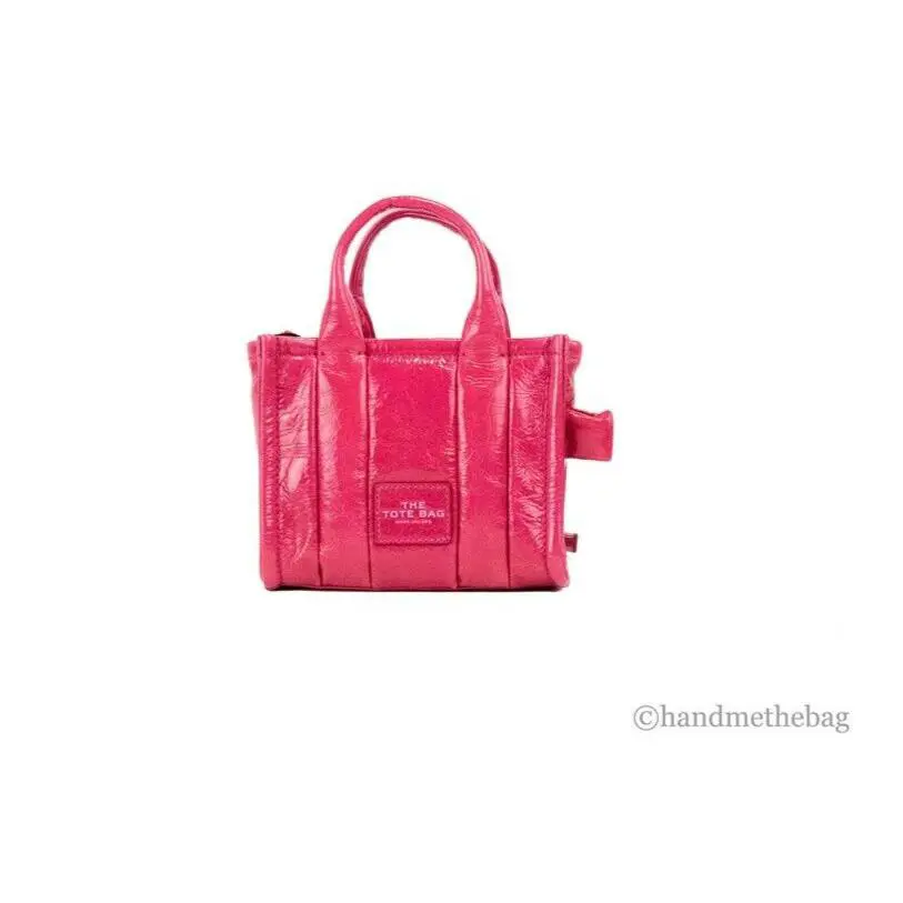 Marc Jacobs The Shiny Crinkle Micro Tote Leather Crossbody Bag