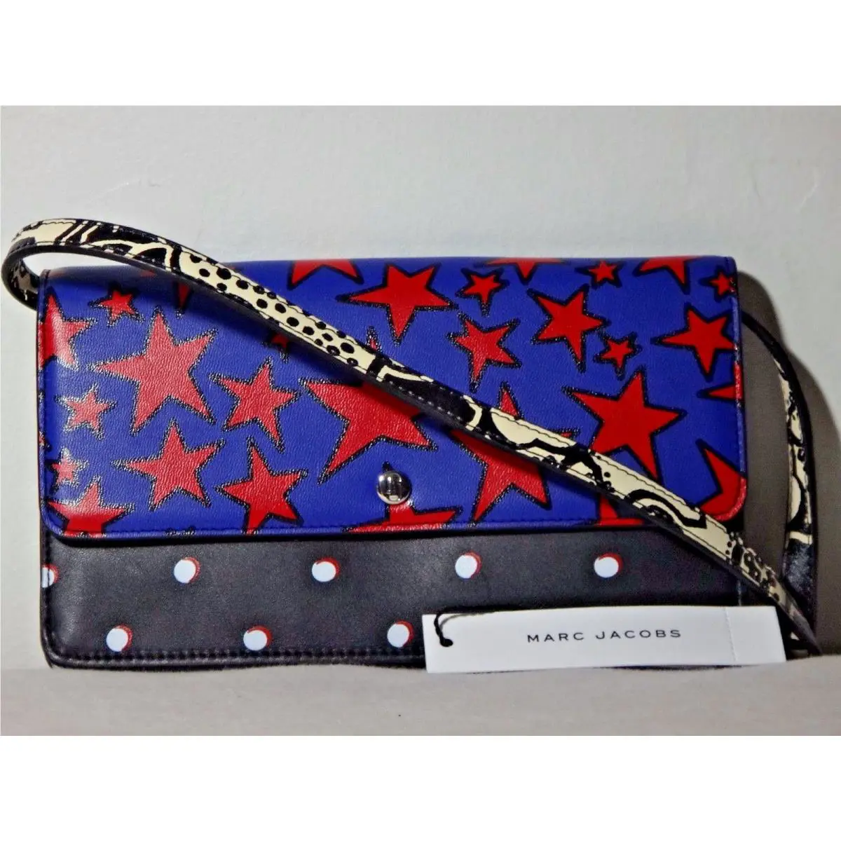 Marc By Marc Jacobs Landscape Leather Crossbody Bag Web Blue Multi