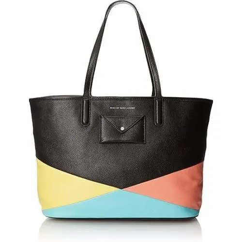 Marc By Marc Jacobs Metropolitote-colorblock Blk Multi Italian Leather Tote-nwt