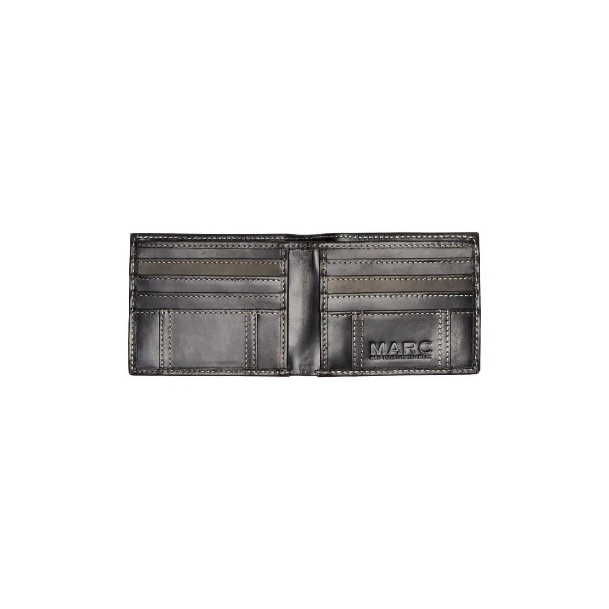 Marc York Burnished Leather Bifold Wallet Black