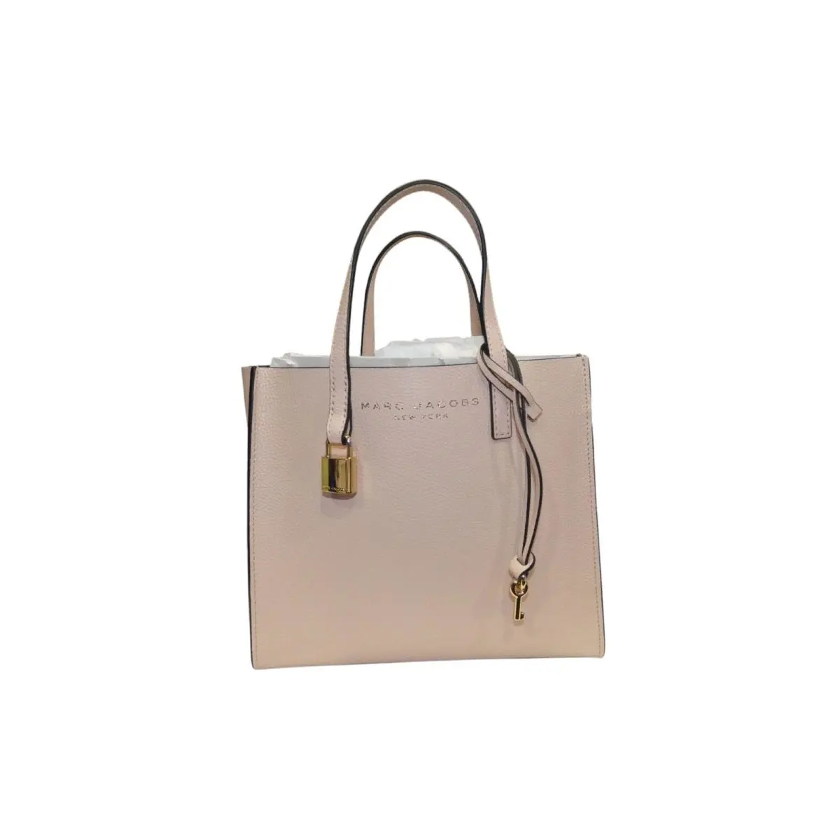 Marc Jacobs Mini Grind Leather Crossbody Tote Bag in Peach Whip