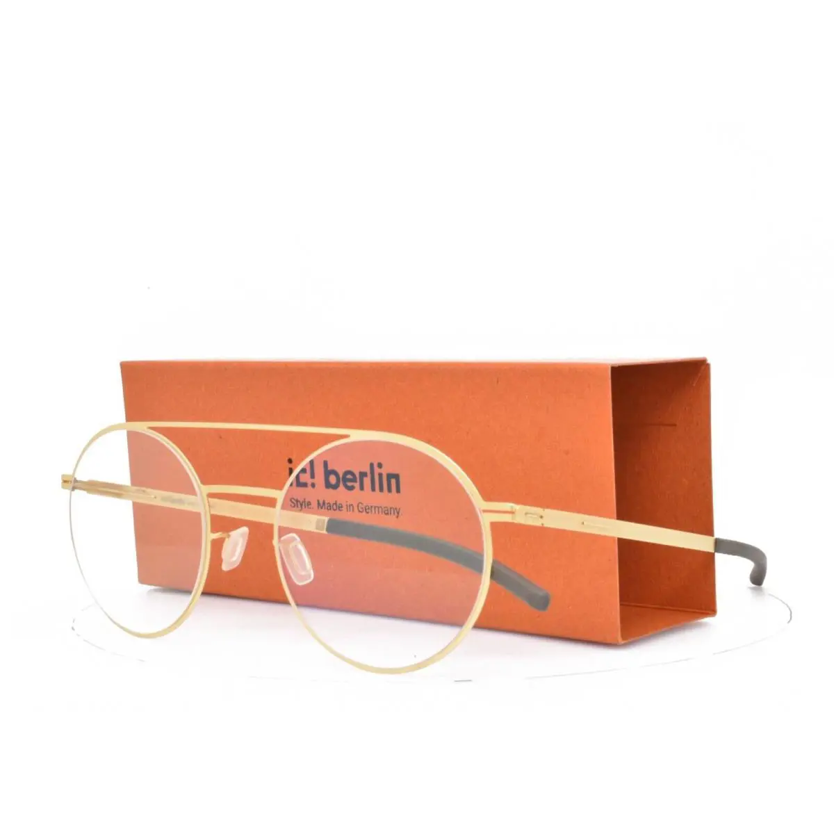 iC Berlin Hansa Matte Gold Eyeglasses Two Bridge Round Aviator Frame 51-15-150 by ic! berlin
